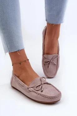 New Boto Damskie Zamszowe Mokasyny Fioletowe Si Passione Fioletowy