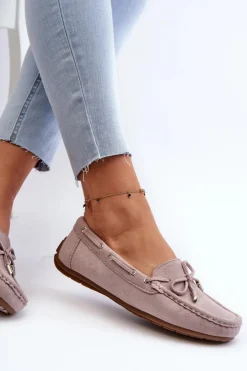 New Boto Damskie Zamszowe Mokasyny Fioletowe Si Passione Fioletowy