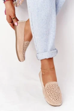 Boto Mokasyny Damskie Zamszowe*Damskie Zamszowe Mokasyny Beżowe Molly