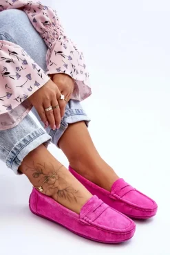Boto Loafersy Damskie|Mokasyny Damskie Zamszowe*Damskie Zamszowe Mokasyny Różowe Lenvie Różowy