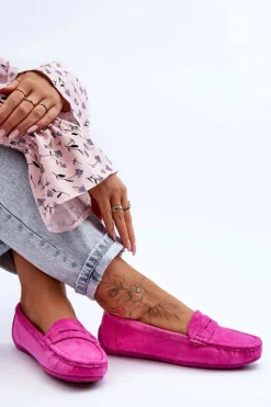 Boto Loafersy Damskie|Mokasyny Damskie Zamszowe*Damskie Zamszowe Mokasyny Różowe Lenvie Różowy