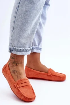 Damskie Boto Damskie Zamszowe Mokasyny Pomarańczowe Lenvie