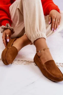 Big Star Shoes Mokasyny Damskie Zamszowe*Damskie Zamszowe Mokasyny Big Star JJ274660 Camel