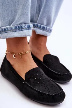 Boto Mokasyny Damskie Zamszowe*Damskie Zamszowe Mokasyny Czarne Molly
