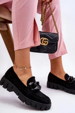 Damskie Buty damskie Vinceza Damskie Zamszowe Mokasyny Na Platformie Czarne Bennett