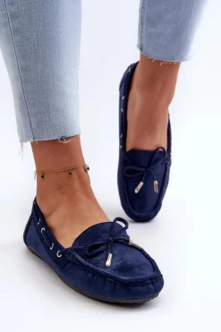 Online Boto Damskie Zamszowe Mokasyny Granatowe Si Passione Niebieski