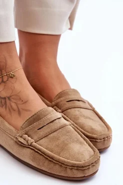 Boto Loafersy Damskie|Mokasyny Damskie Zamszowe*Damskie Zamszowe Mokasyny Brązowe Lenvie