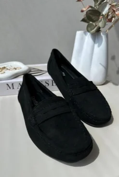 Discount Boto Damskie Zamszowe Mokasyny Czarne Lenvie