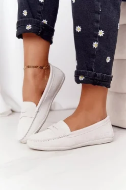 Damskie Big Star Shoes Damskie Zamszowe Mokasyny Big Star HH274665 Ecru