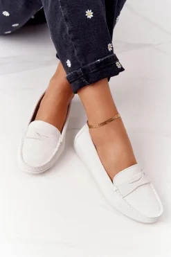 Damskie Big Star Shoes Damskie Zamszowe Mokasyny Big Star HH274665 Ecru