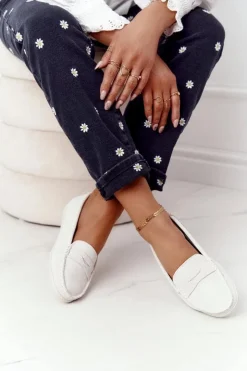 Damskie Big Star Shoes Damskie Zamszowe Mokasyny Big Star HH274665 Ecru