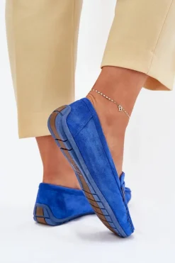 Hot Boto Damskie Zamszowe Mokasyny Kobaltowe Lenvie Niebieski