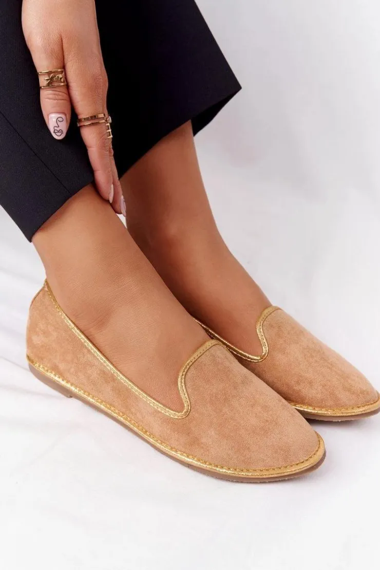 Damskie Boto Damskie Zamszowe Mokasyny Lu Boo Camel