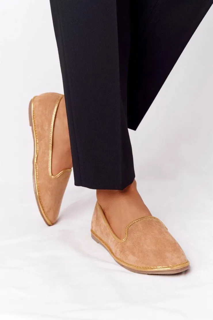 Damskie Boto Damskie Zamszowe Mokasyny Lu Boo Camel