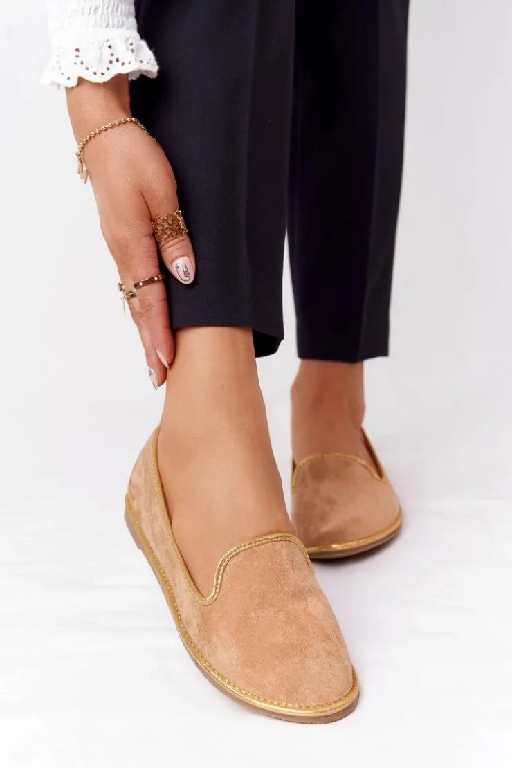 Damskie Boto Damskie Zamszowe Mokasyny Lu Boo Camel