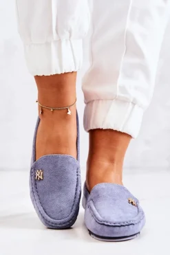 Boto Mokasyny Damskie Zamszowe*Damskie Zamszowe Mokasyny Niebieskie Madelyn