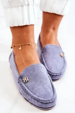 Boto Mokasyny Damskie Zamszowe*Damskie Zamszowe Mokasyny Niebieskie Madelyn