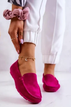 Big Star Shoes Mokasyny Damskie Zamszowe*Damskie Zamszowe Mokasyny Big Star JJ274656 Fuksja