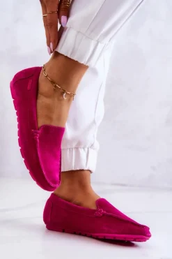 Big Star Shoes Mokasyny Damskie Zamszowe*Damskie Zamszowe Mokasyny Big Star JJ274656 Fuksja