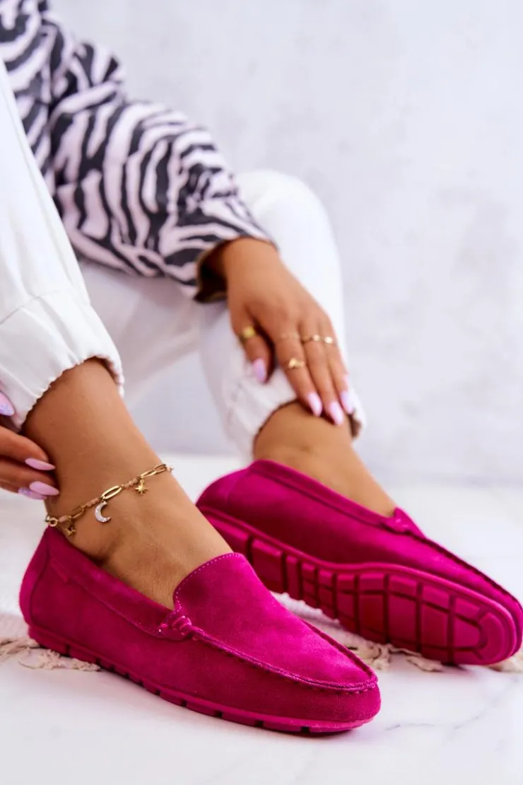 Big Star Shoes Mokasyny Damskie Zamszowe*Damskie Zamszowe Mokasyny Big Star JJ274656 Fuksja