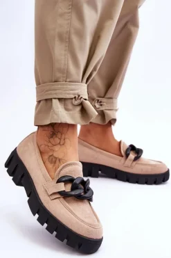 Best Buty damskie Vinceza Damskie Zamszowe Mokasyny Na Platformie Beżowe Bennett