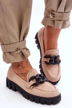 Best Buty damskie Vinceza Damskie Zamszowe Mokasyny Na Platformie Beżowe Bennett