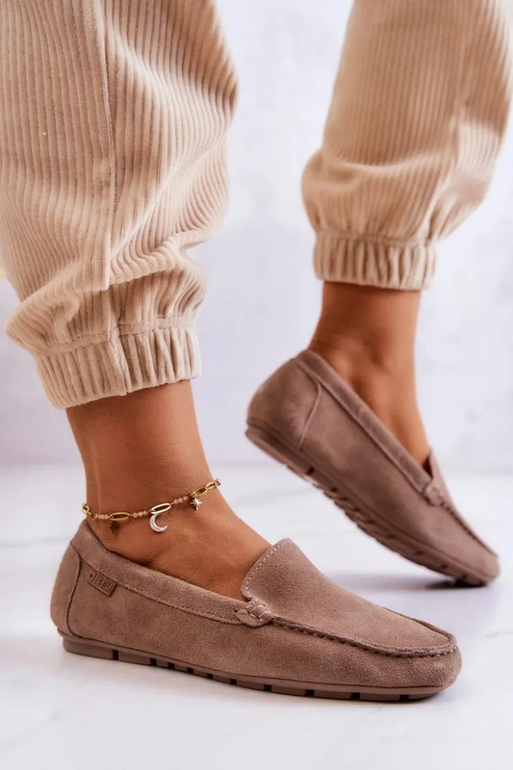 Big Star Shoes Mokasyny Damskie Zamszowe*Damskie Zamszowe Mokasyny Big Star JJ274658 Cappuccino