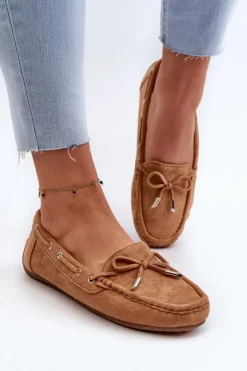 Boto Loafersy Damskie|Mokasyny Damskie Zamszowe*Damskie Zamszowe Mokasyny Camel Si Passione Brązowy