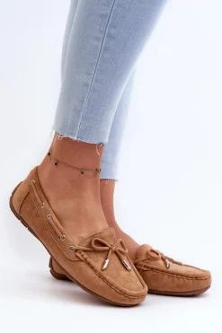 Boto Loafersy Damskie|Mokasyny Damskie Zamszowe*Damskie Zamszowe Mokasyny Camel Si Passione Brązowy