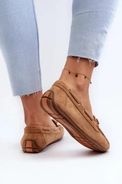 Boto Loafersy Damskie|Mokasyny Damskie Zamszowe*Damskie Zamszowe Mokasyny Camel Si Passione Brązowy