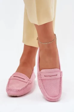 Best Boto Damskie Zamszowe Mokasyny Jasnoróżowe Lenvie Różowy