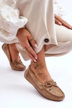 Boto Loafersy Damskie|Mokasyny Damskie Zamszowe*Damskie Zamszowe Mokasyny Brązowe Si Passione