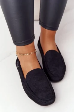 Boto Mokasyny Damskie Zamszowe*Damskie Zamszowe Mokasyny Czarne San Marino