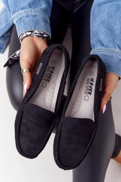 Boto Mokasyny Damskie Zamszowe*Damskie Zamszowe Mokasyny Czarne San Marino