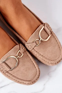Best Boto Damskie Zamszowe Mokasyny Jasny Brąz Downtown