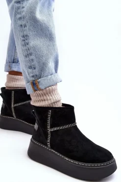 Maciejka Śniegowce Damskie*Damskie Zamszowe Śniegowce 06257-01 Czarne