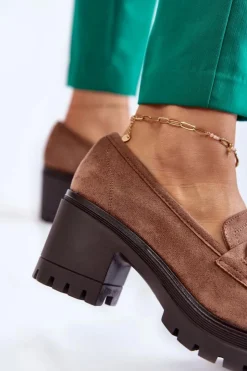 Online Buty damskie Vinceza Damskie Zamszowe Półbuty Na Obcasie Ciemnobeżowe Sanya