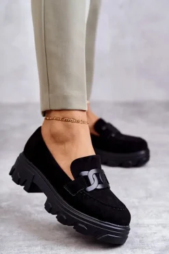 Best Buty damskie Vinceza Damskie Zamszowe Półbuty Na Platformie Czarne Janne