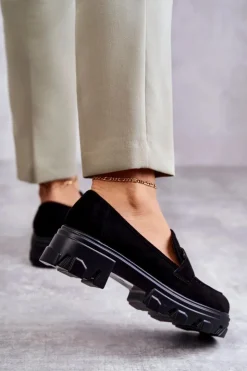 Best Buty damskie Vinceza Damskie Zamszowe Półbuty Na Platformie Czarne Janne