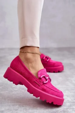 Buty damskie Vinceza Mokasyny Damskie Zamszowe*Damskie Zamszowe Półbuty Na Platformie Różowe Gunn