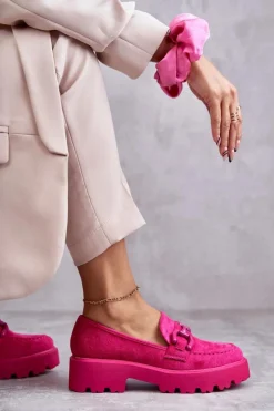 Buty damskie Vinceza Mokasyny Damskie Zamszowe*Damskie Zamszowe Półbuty Na Platformie Różowe Gunn