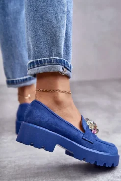 Damskie Buty damskie Vinceza Damskie Zamszowe Półbuty Z Ozdobą Niebieskie Britt