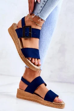 Damskie Big Star Shoes Damskie Zamszowe Sandały Big Star JJ276033 Granatowe