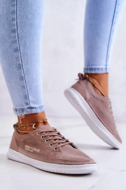 New Evento Damskie Zamszowe Tenisówki Brązowe Cloesa