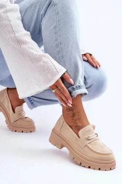 Boto Mokasyny Na Platformie|Mokasyny Damskie Zamszowe*Damskie Zamszowe Wsuwane Mokasyny Beżowe Pure Love