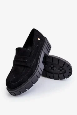 Damskie Boto Damskie Zamszowe Wsuwane Półbuty Czarne Fiorell