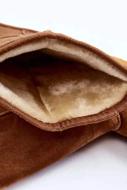 Boto Śniegowce Damskie*Damskie Zamszowe Wysokie Śniegowce Ocieplane Camel Reyma