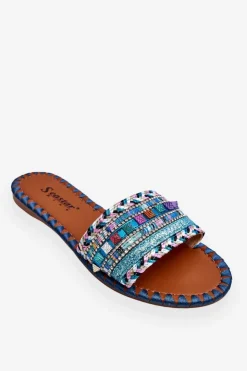 Damskie Boto Damskie Zdobione Klapki Niebieskie Bellisa