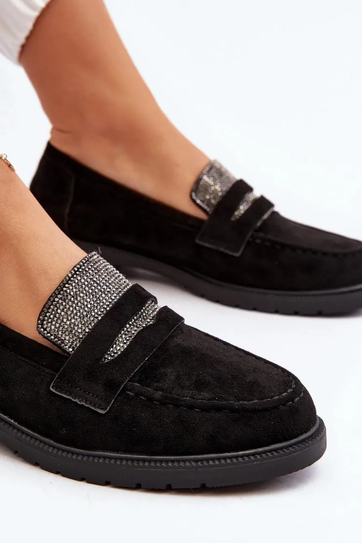 New Boto Damskie Zdobione Mokasyny Czarne Dananei