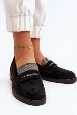 New Boto Damskie Zdobione Mokasyny Czarne Dananei